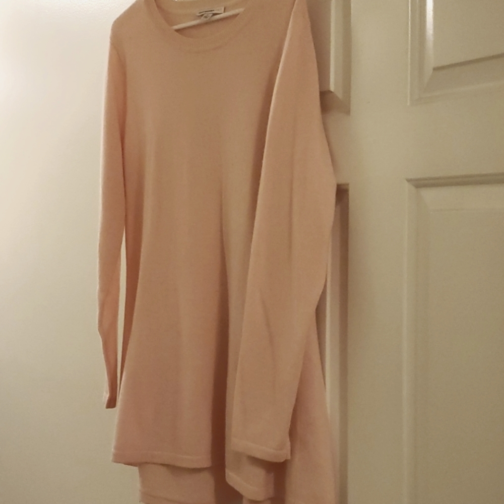 Pink sweater large but very long